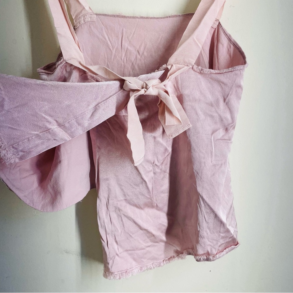 Raquel Allegra Silk Satin Cami Wide Leg Trouser Set Dusty Rose size XS - Picture 10 of 15
